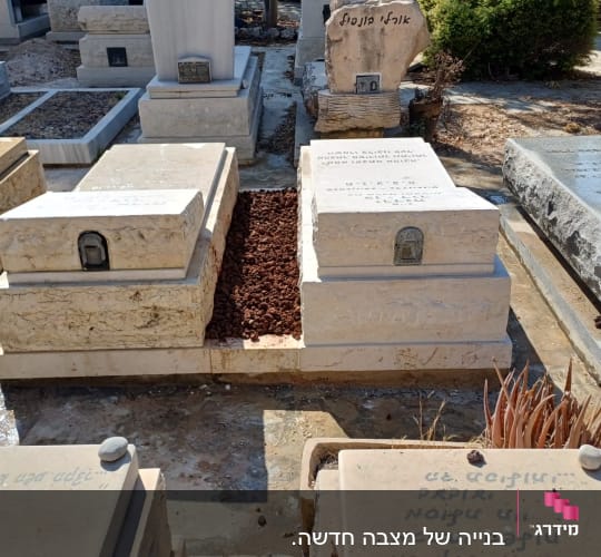 מצבות בבית קברות עם כיתוב בעברית